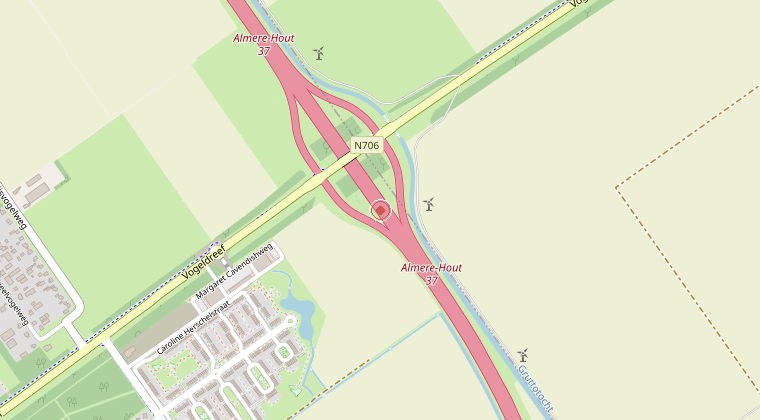 Kaart van de omgeving van de melding