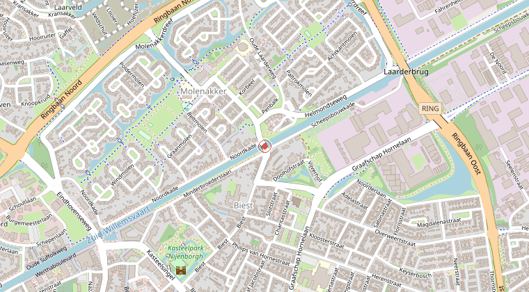 Kaart van de omgeving van de melding
