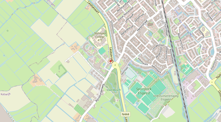 Kaart van de omgeving van de melding