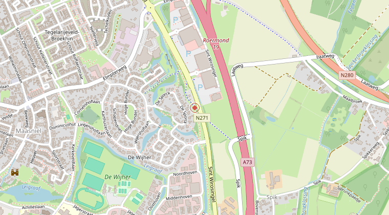 Kaart van de omgeving van de melding