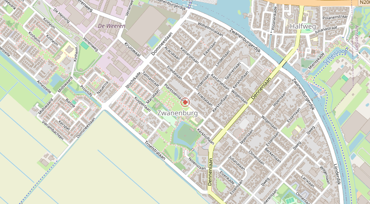 Kaart van de omgeving van de melding