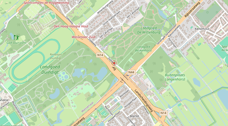 Kaart van de omgeving van de melding