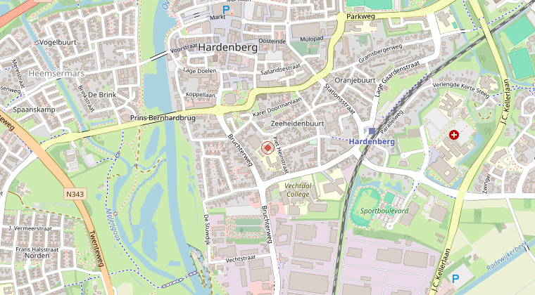 Kaart van de omgeving van de melding