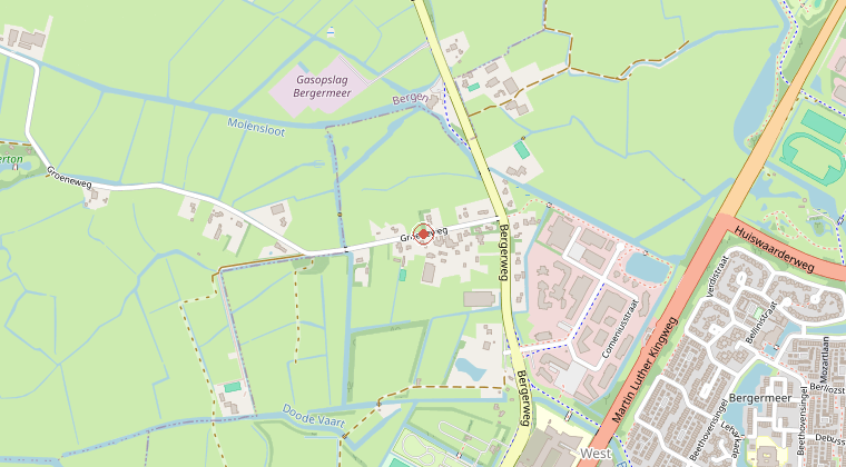 Kaart van de omgeving van de melding