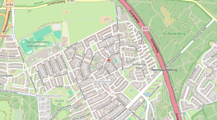 Kaart van de omgeving van de melding