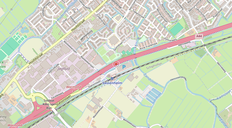 Kaart van de omgeving van de melding
