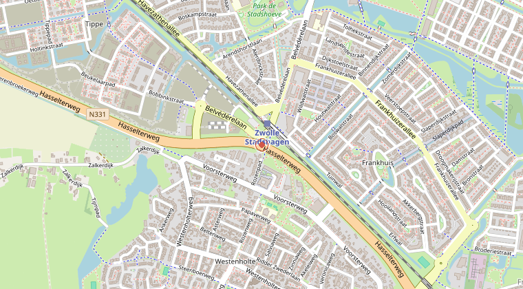 Kaart van de omgeving van de melding