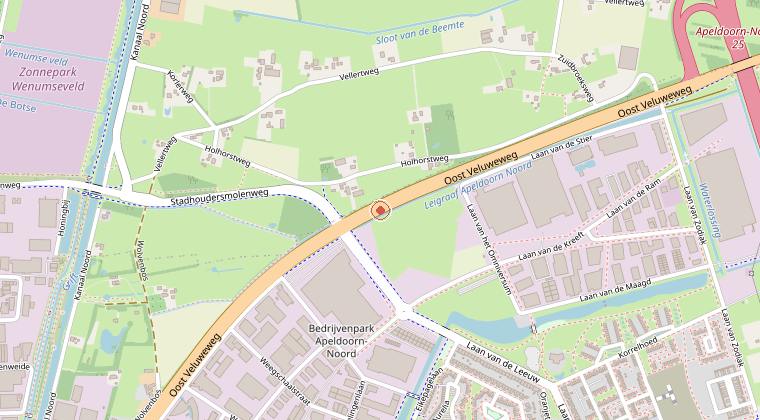 Kaart van de omgeving van de melding
