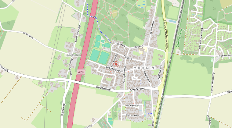Kaart van de omgeving van de melding