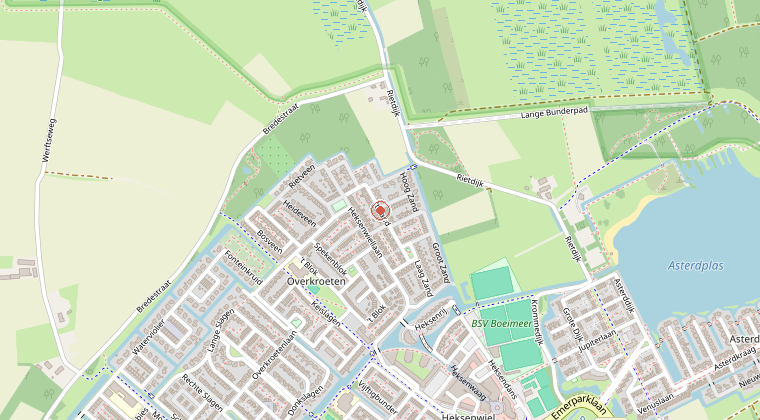 Kaart van de omgeving van de melding