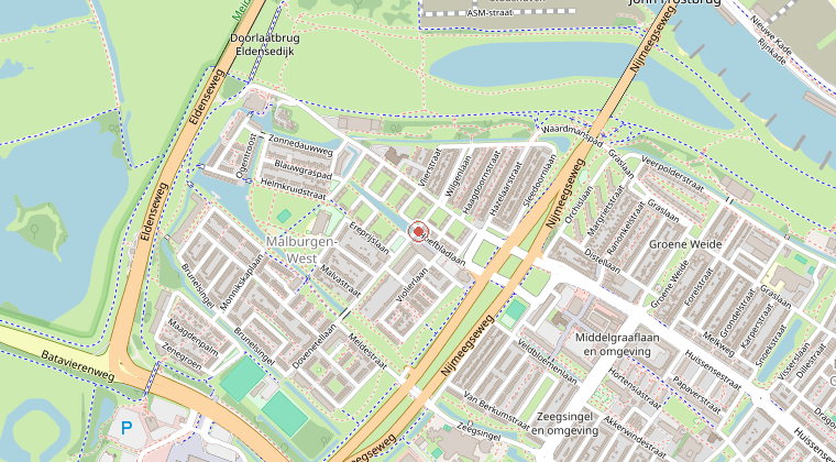 Kaart van de omgeving van de melding