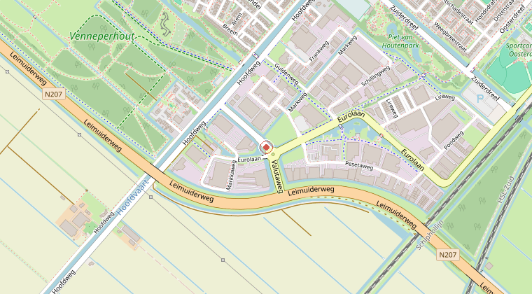 Kaart van de omgeving van de melding