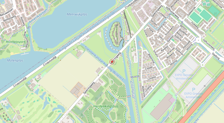 Kaart van de omgeving van de melding