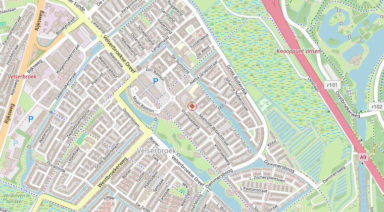 Kaart van de omgeving van de melding