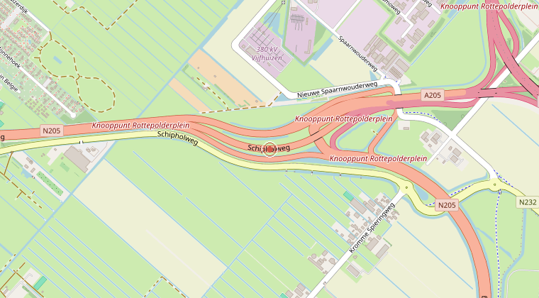 Kaart van de omgeving van de melding