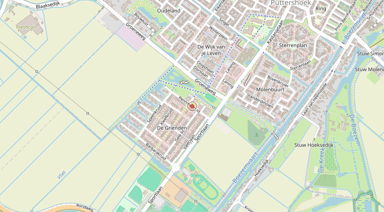 Kaart van de omgeving van de melding