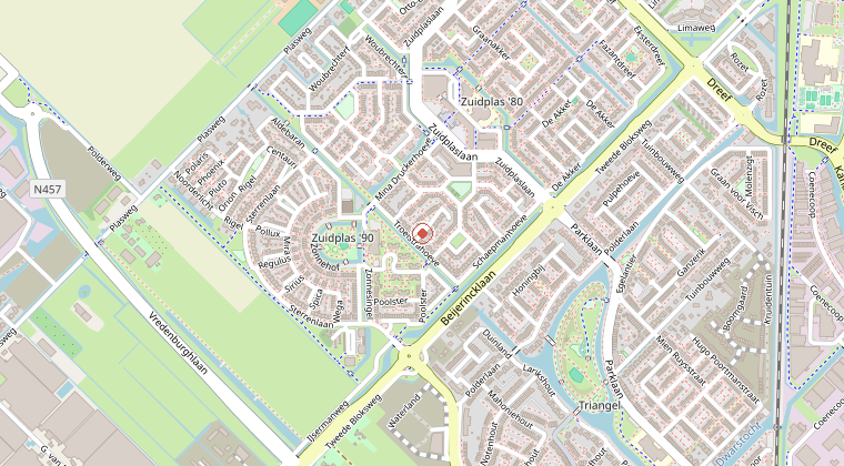 Kaart van de omgeving van de melding