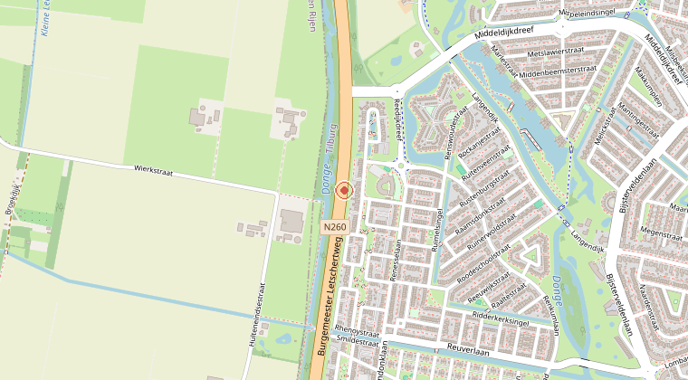 Kaart van de omgeving van de melding