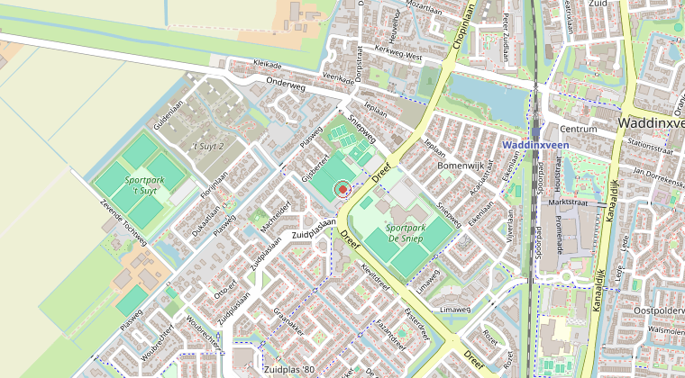 Kaart van de omgeving van de melding