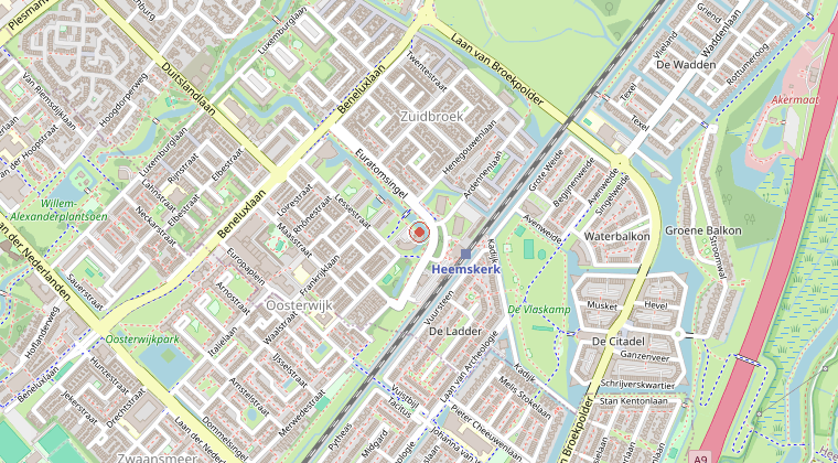 Kaart van de omgeving van de melding
