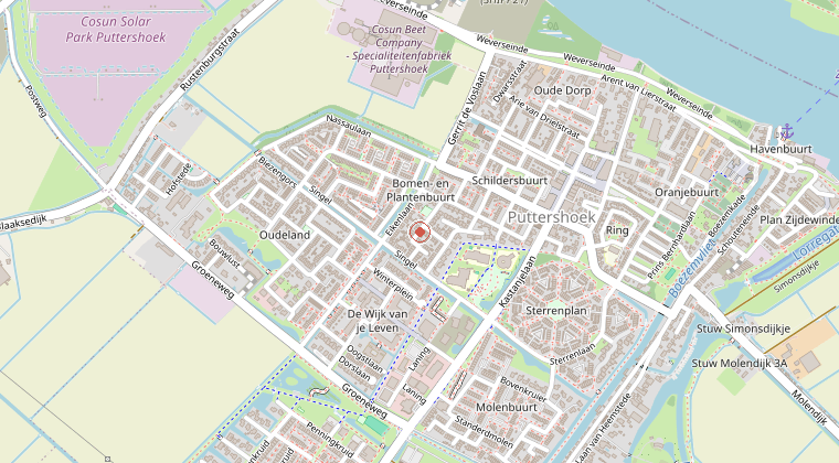 Kaart van de omgeving van de melding