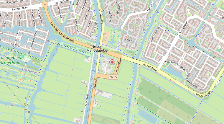 Kaart van de omgeving van de melding
