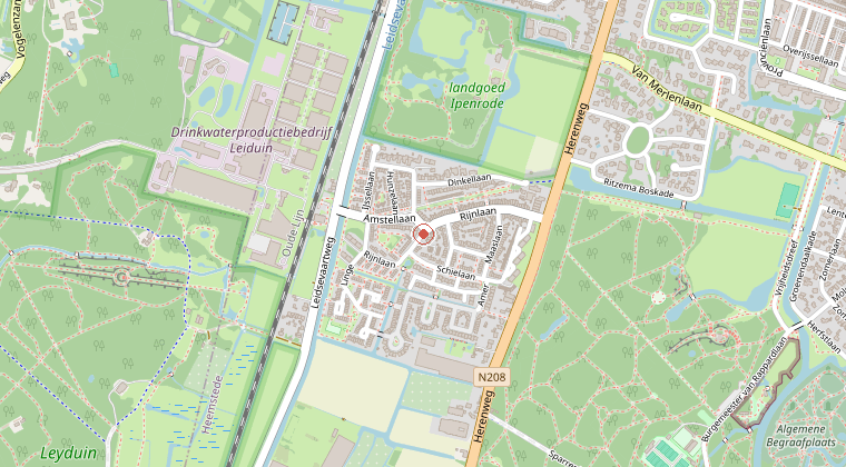 Kaart van de omgeving van de melding
