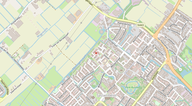 Kaart van de omgeving van de melding