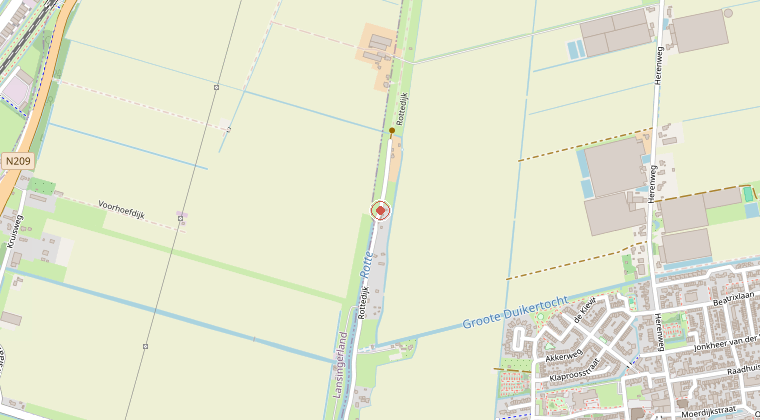 Kaart van de omgeving van de melding