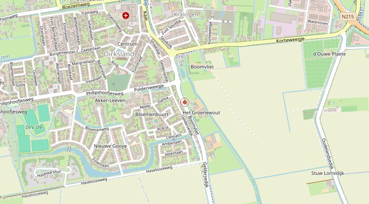 Kaart van de omgeving van de melding