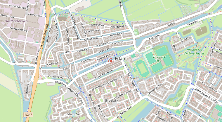 Kaart van de omgeving van de melding