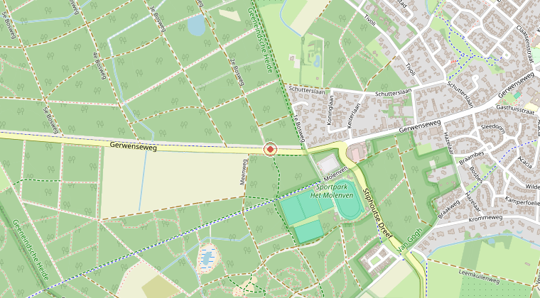 Kaart van de omgeving van de melding