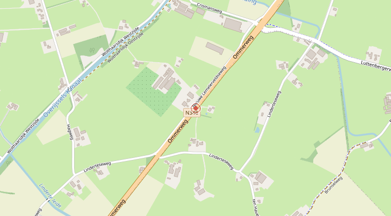 Kaart van de omgeving van de melding