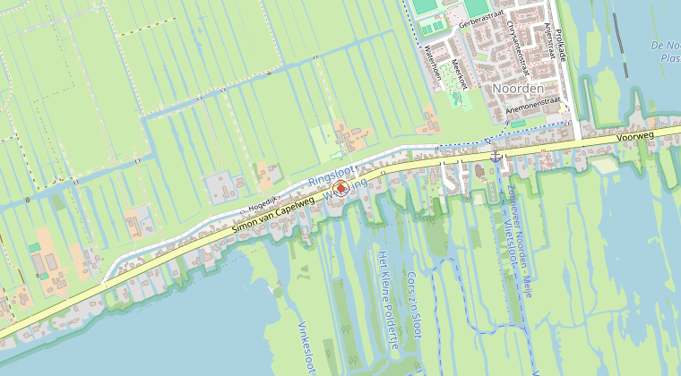 Kaart van de omgeving van de melding