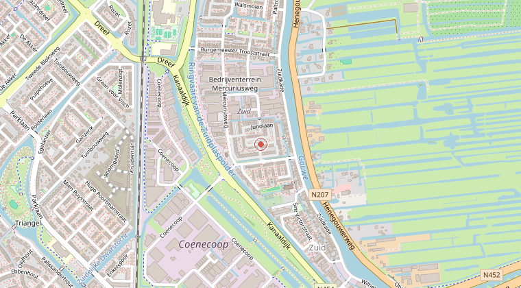 Kaart van de omgeving van de melding