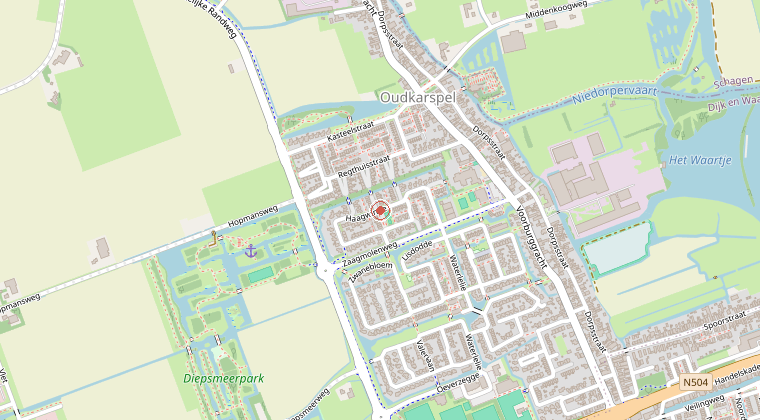 Kaart van de omgeving van de melding