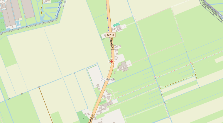 Kaart van de omgeving van de melding