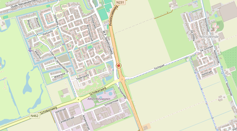 Kaart van de omgeving van de melding