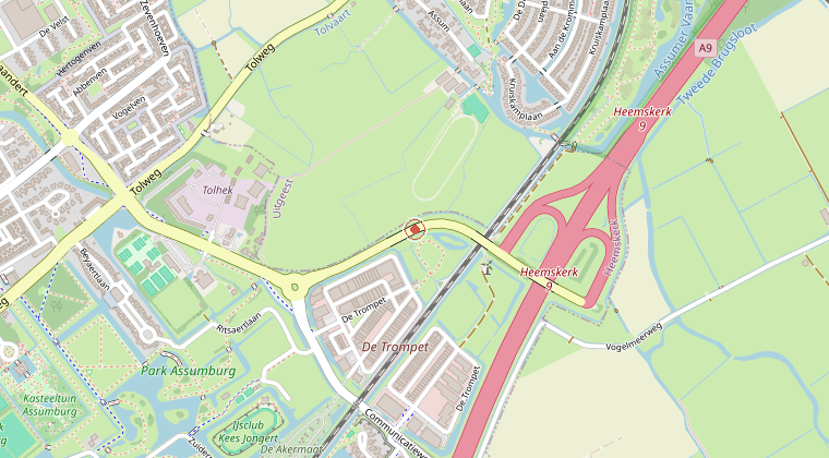 Kaart van de omgeving van de melding