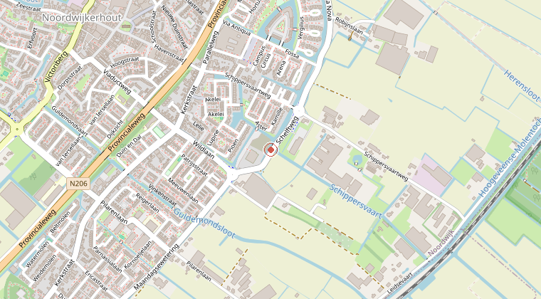 Kaart van de omgeving van de melding