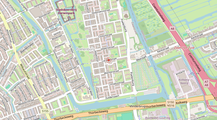 Kaart van de omgeving van de melding