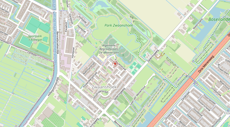 Kaart van de omgeving van de melding