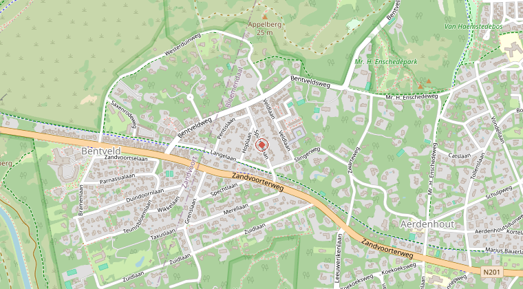 Kaart van de omgeving van de melding