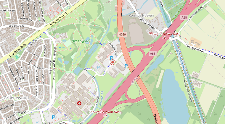 Kaart van de omgeving van de melding