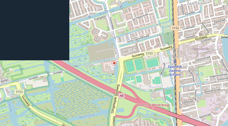 Kaart van de omgeving van de melding