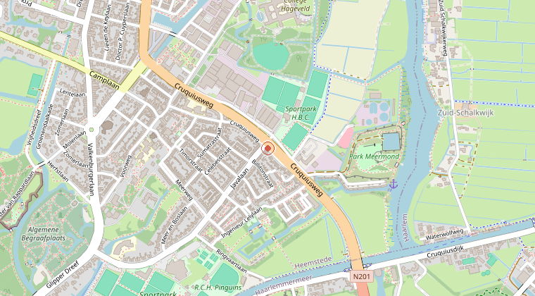 Kaart van de omgeving van de melding