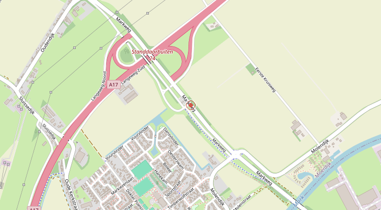 Kaart van de omgeving van de melding