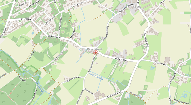 Kaart van de omgeving van de melding