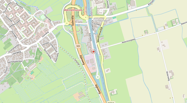 Kaart van de omgeving van de melding