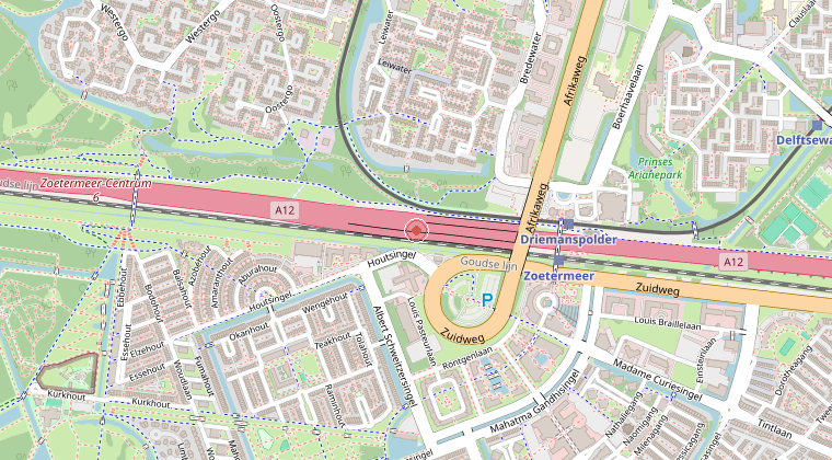 Kaart van de omgeving van de melding